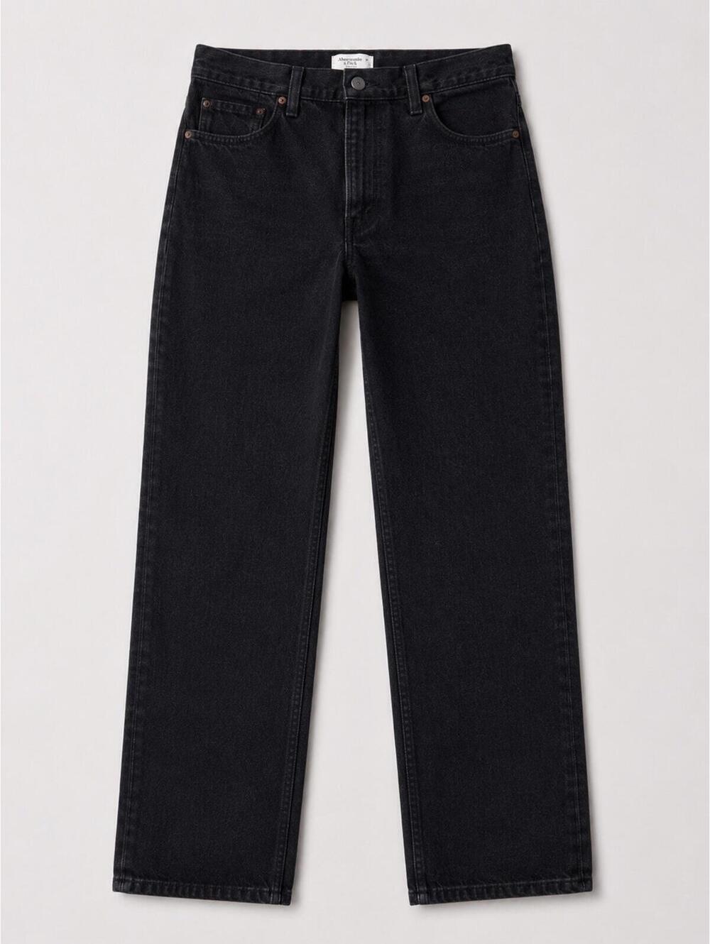 Abercrombie & Fitch 90s Straight Ultra High‎ Rise Jeans Black Wash Women's 28